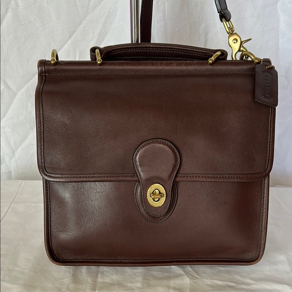 COACH 9927 dark brown Vintage Willis crossbody brass...